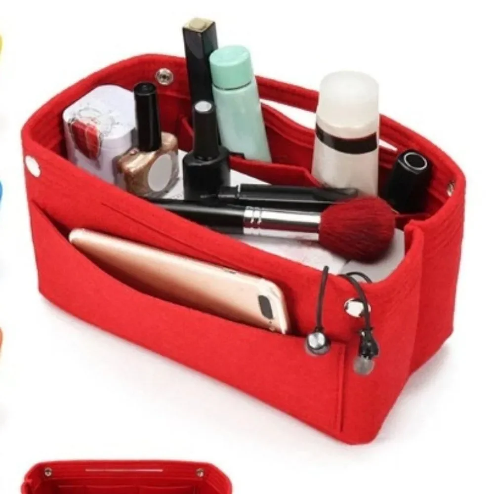 Insert/Organizer- Designer Handbags/Totes -Bright Red Style 3- Snap- NWT